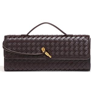 Brown Top Handle Clutch